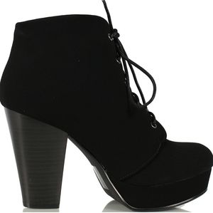 BN Women Platform Round Toe High Block Heel Lace-up Fashion Ankle Boot 39
